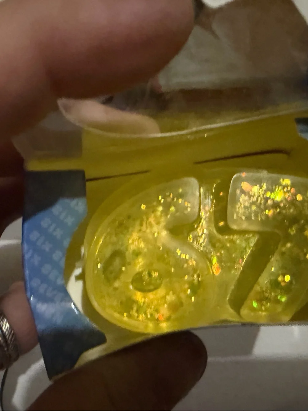 Yellow Glitter Phone Grip Accessory